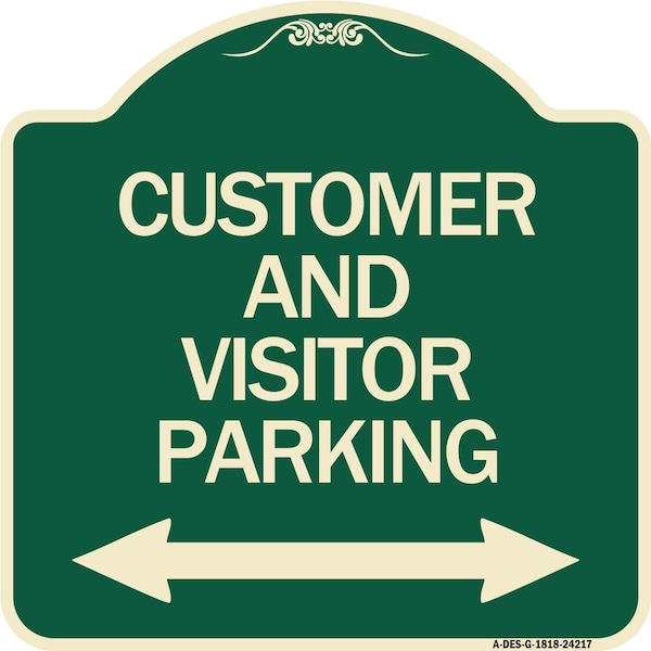 Signmission Customer and Visitor Parking Bidirectional Arrow Heavy-Gauge Aluminum Sign, 18" x 18", G-1818-24217 A-DES-G-1818-24217 - main